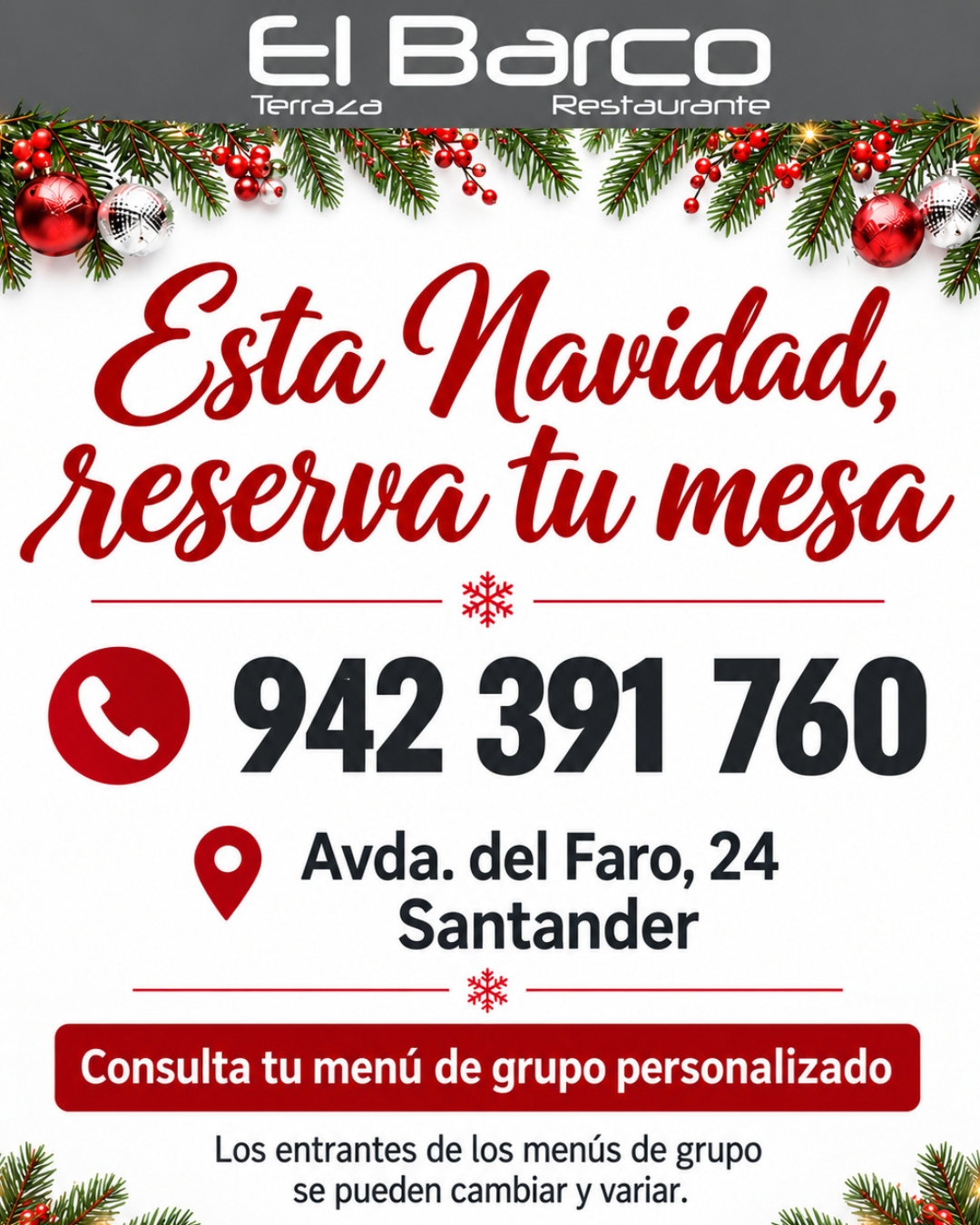 Reserva tu mesa · 942 391 760. Amplía la imagen para consultar el detalle.